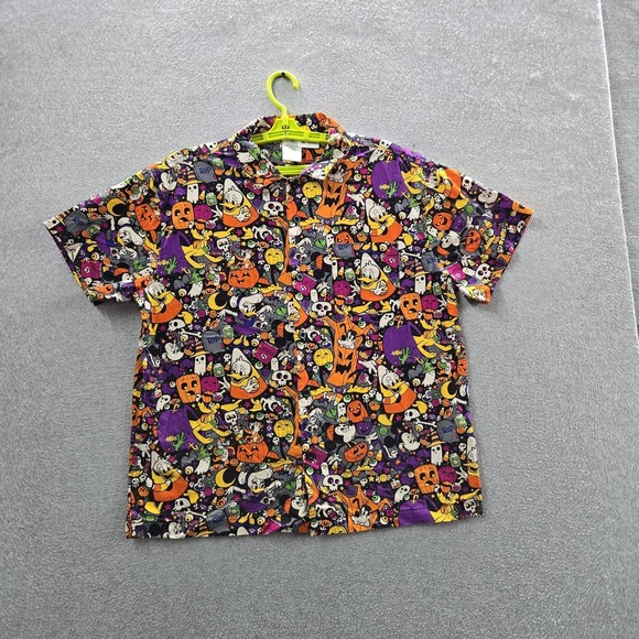 Disney Parks Authentic Other - Disney Parks Men Button Up Shirt M Black Graphic Halloween Characters